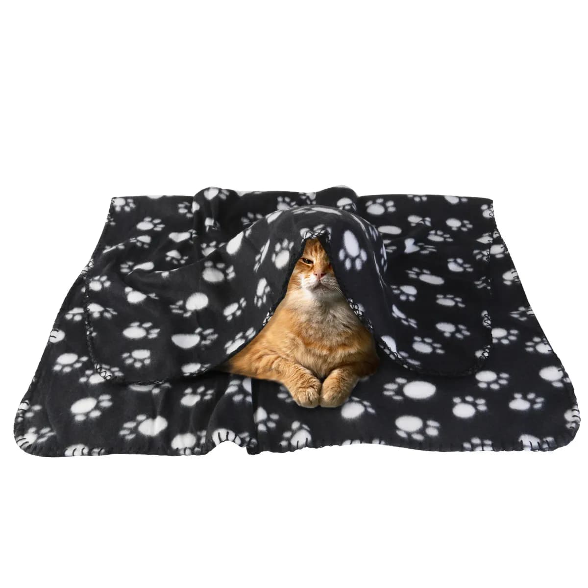 Double-sided black fleece blanket 100x70cm for cats and dogs, hot mat, floor cushion, car seat cover, washing machine