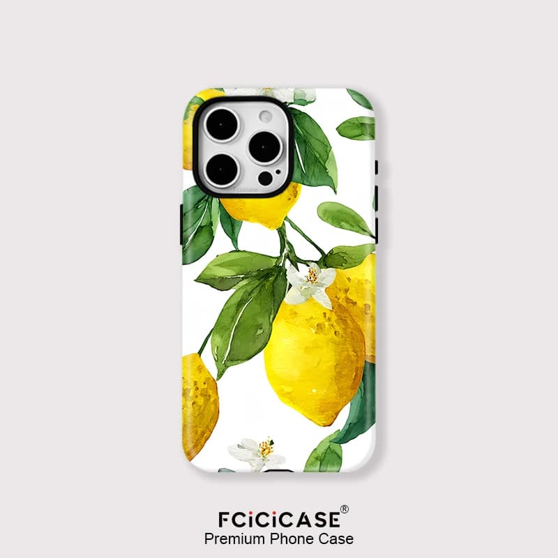 Fcicicase Per iPhone 16 Pro Max 15 Plus 14 13 Pro 12 11 Custodia di ricarica wireless magnetica Moda modello limone Cover antiurto
