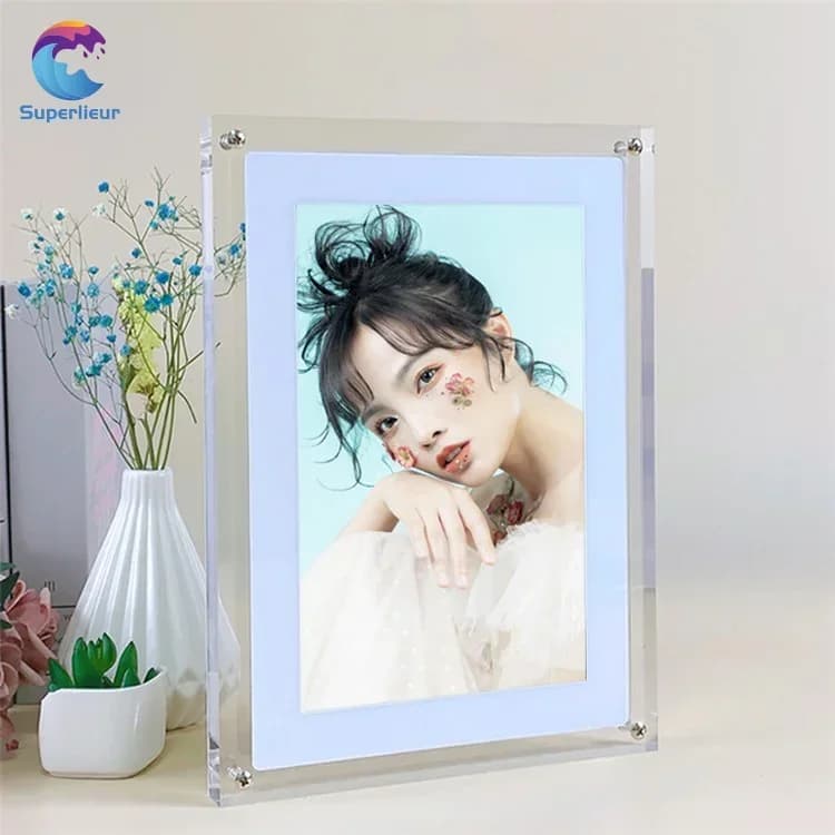 Cornice Digitale Smart Frameo 2026 con Schermo IPS da 10.1 Pollici, Display in Acrilico, Cornice Fotografica Digitale WIFI alla Moda