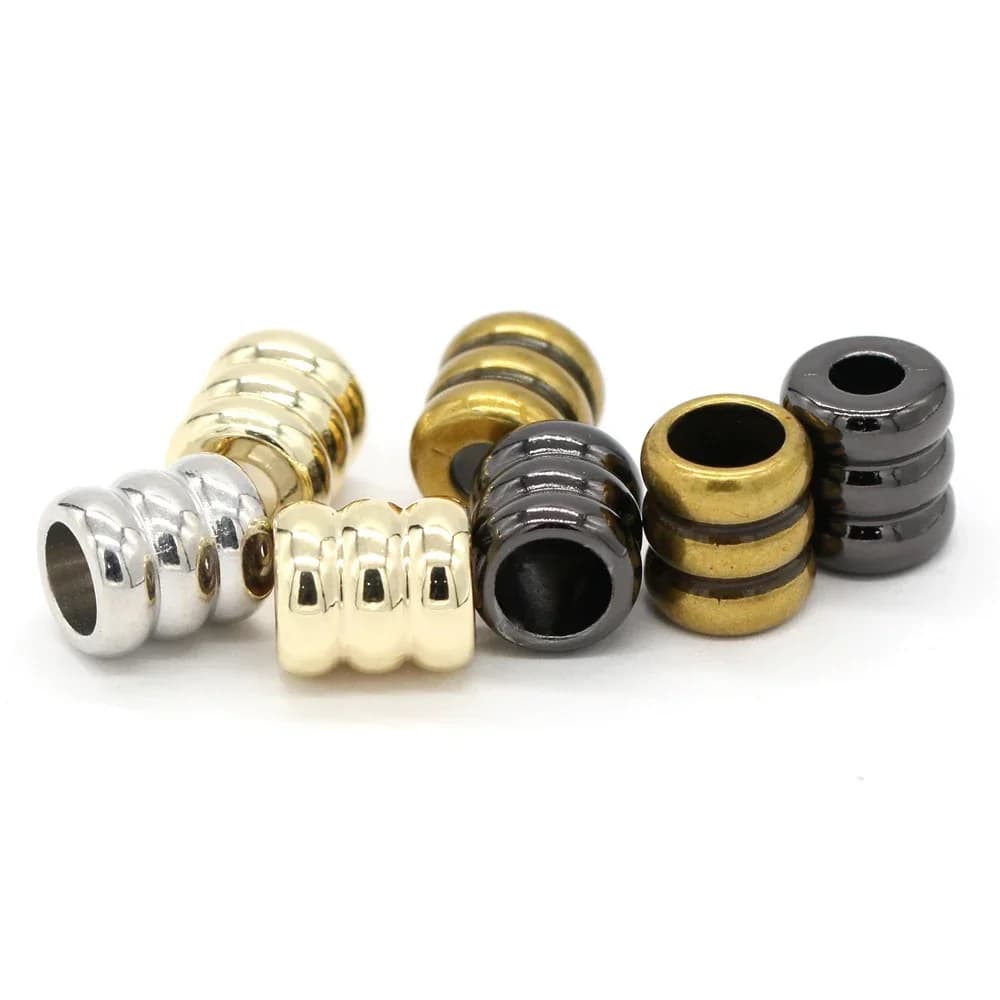 DOTOLLE 10Pcs Whirling lega Cord End chiusura in pelle cordino punta terminale Cap per indumento Hoodi lacci delle scarpe borse accessori per cucire