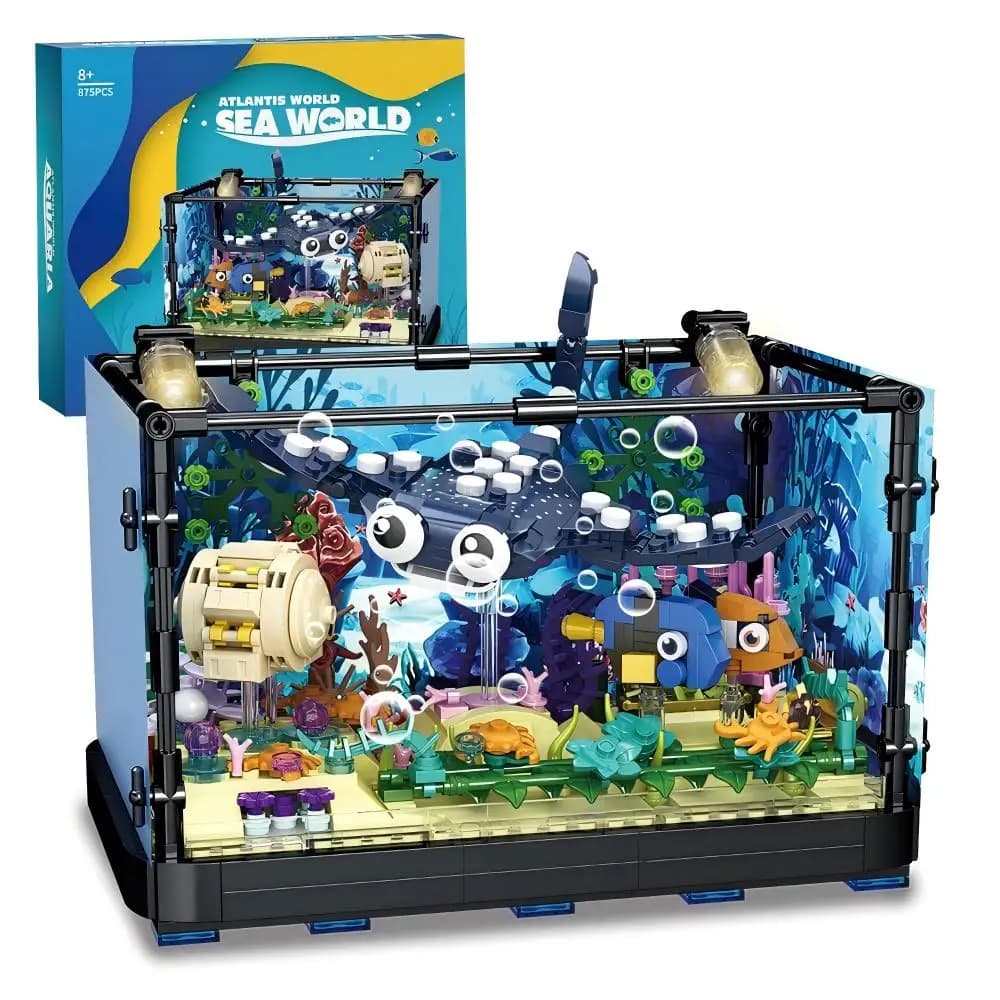 Fish Tank Building Set - Marine Aquarium Toy, Christmas, Birthday and New Year Gifts 858pcs