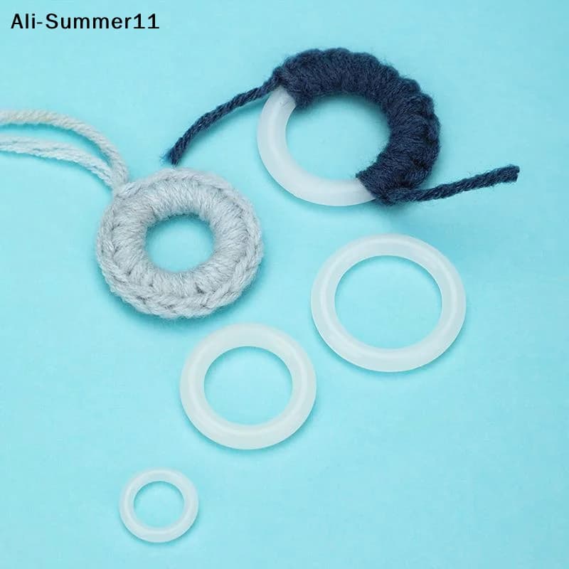 【Wq0】【Wn】1 Confezione di Ganci Circolari in Plastica per Uncinetto Fai da Te, Accessori Artigianali per Borse, Ganci ad Anello in Plastica da 12,7mm-50mm per Cucito
