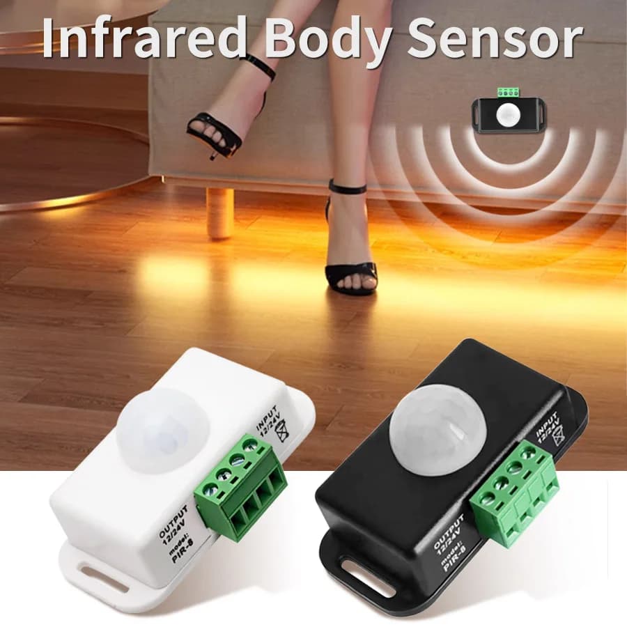 12V -24V 8A Infrared Sensor for Human Body Lag Adjustment Infrared Sensor Smart Switch Auto Sensor for Human Body LED Strip Light