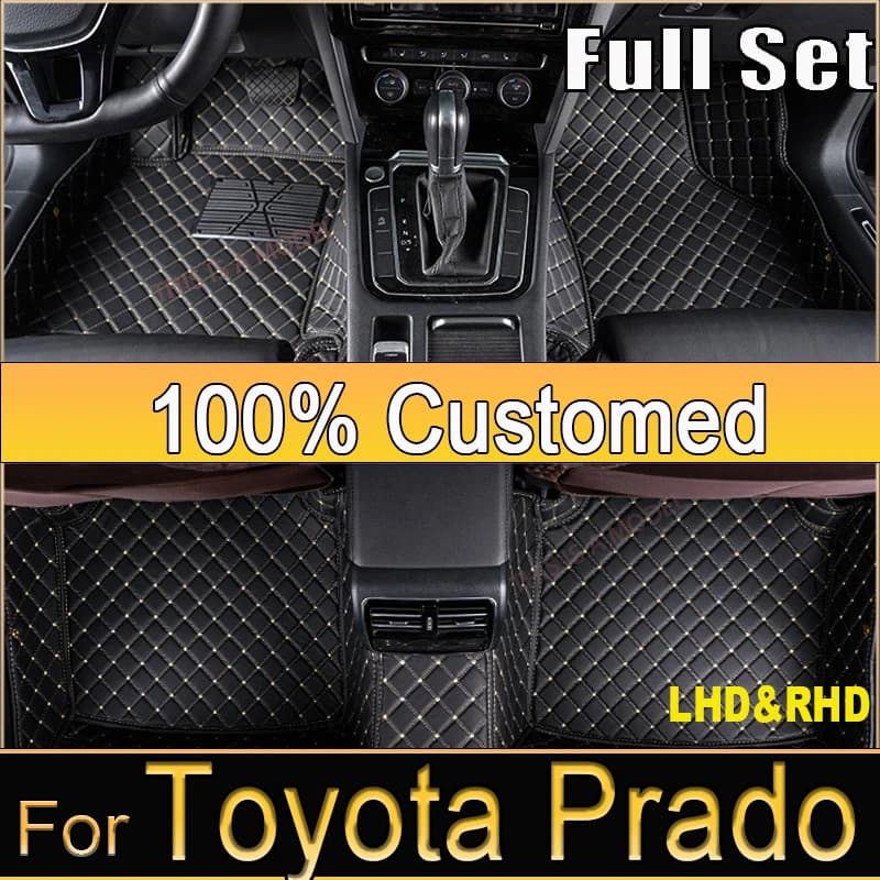Car Car mats for Toyota Land Cruiser Prado 150 2022 2021 2020 2019 2018 5 interior seats Auto Styling protect custom carpets