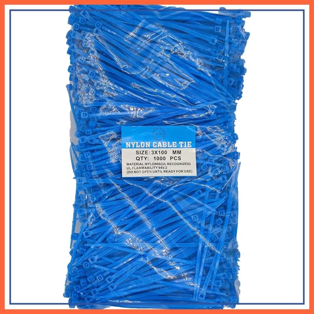 Fascette stringicavo in nylon da 4 pollici, 18 libbre, confezione da 1000 - Blu