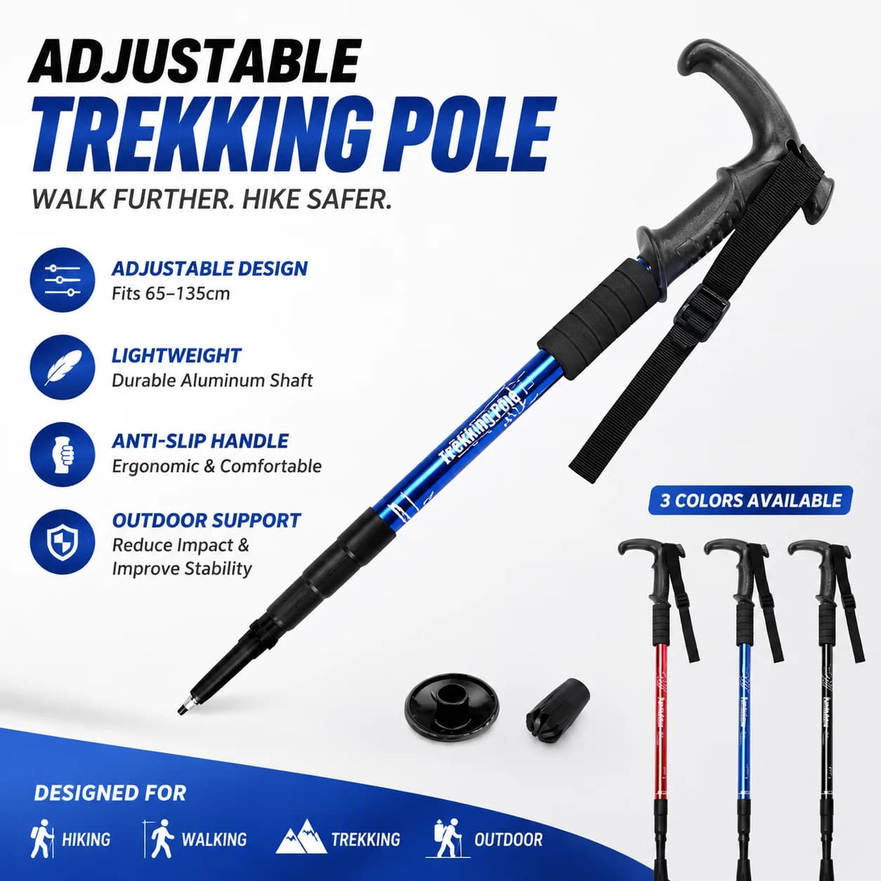 Outdoor Trekking Stick Aluminum Alloy Retractable Climbing Mould for Outdoor Alpenstocks Aluminum Trekking Telescopes
