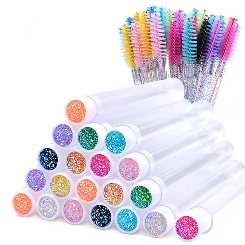 25/50pcs Eyelash Brushes Reusable Tube Eyelash Mascara Container with Brush Spoolies for Eyelash Pettini Dustproof Bottle Case Tool