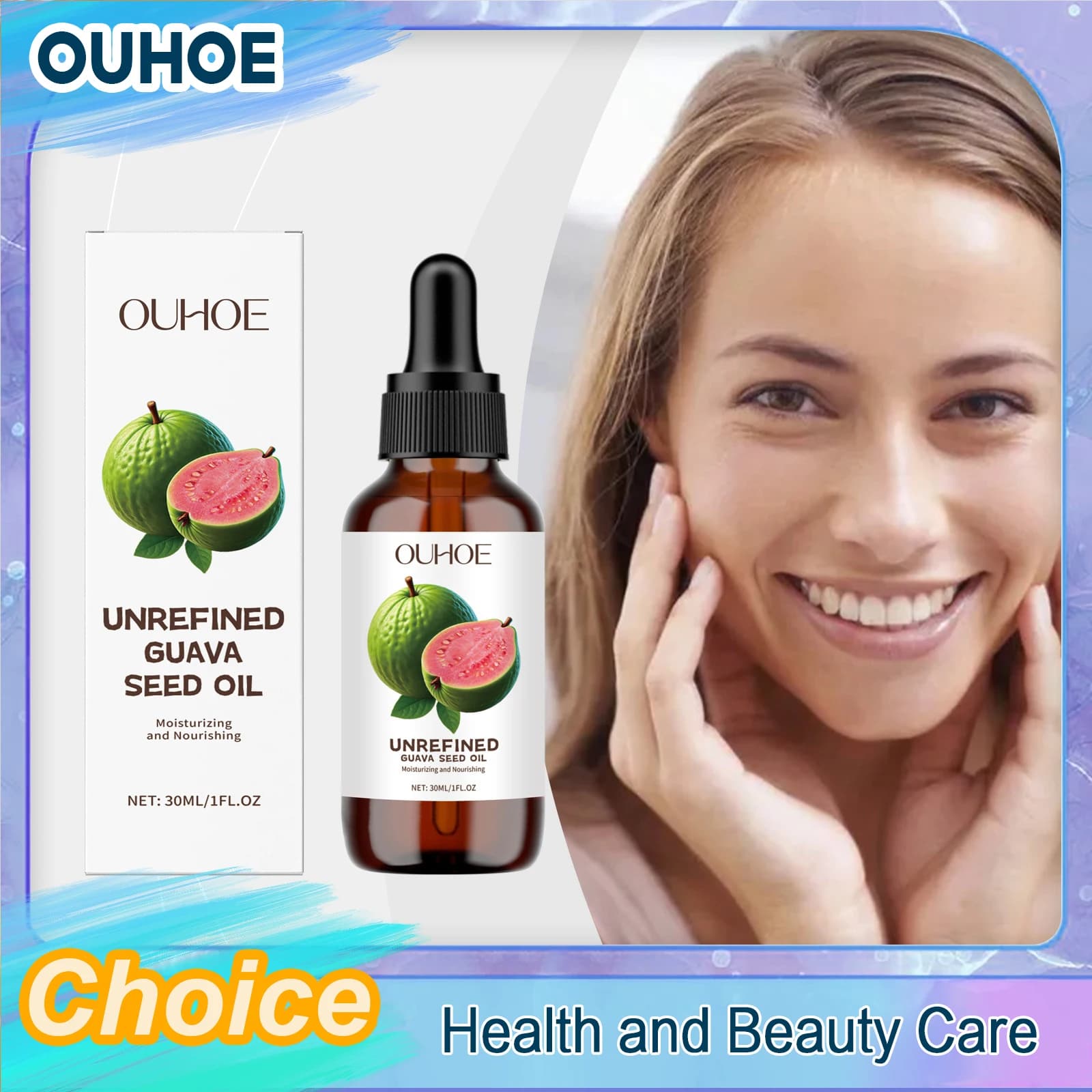 Olio naturale di semi di guava Rossore Riducendo i pori Minimizzatore Illumina Idratante Lenitivo Riparazione luminosa Migliora la secchezza Olio da massaggio