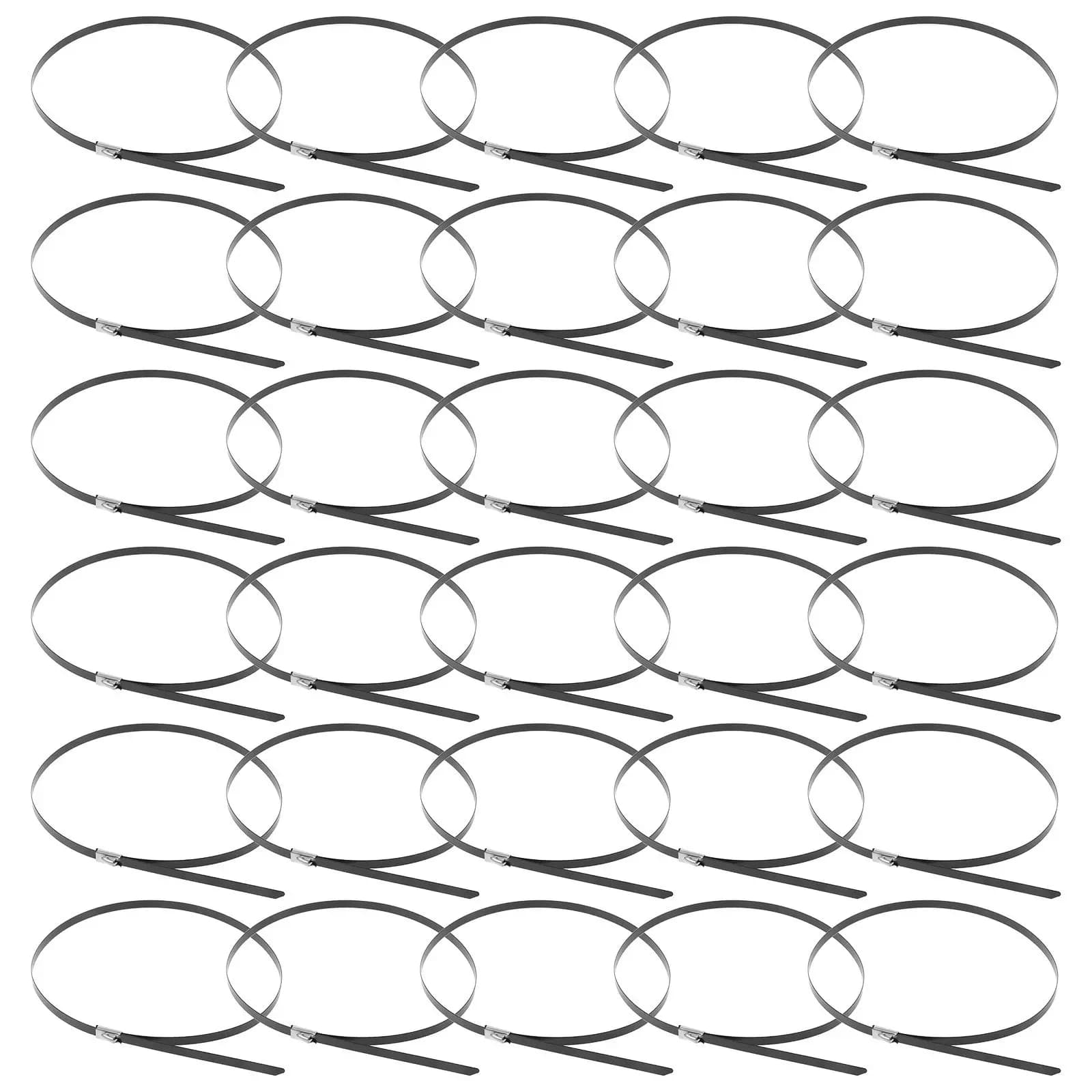 30Pcs Stainless Steel Heavy Duty Zip Ties Self-Locking Cable Management Metal Cord Straps Multi-Purpose Fixing Organizer