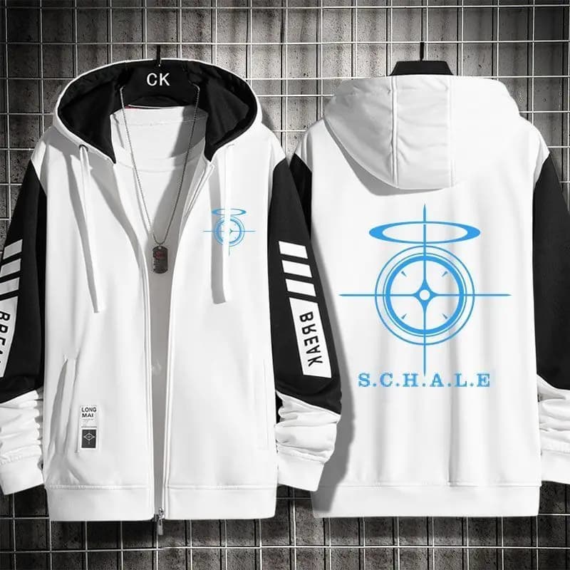 Anime Blue Archive School Logo Giacche Autunno Inverno Capispalla Moda Capispalla con cappuccio Slim Fit Felpa con cappuccio Regali di compleanno Ragazzi Ragazze