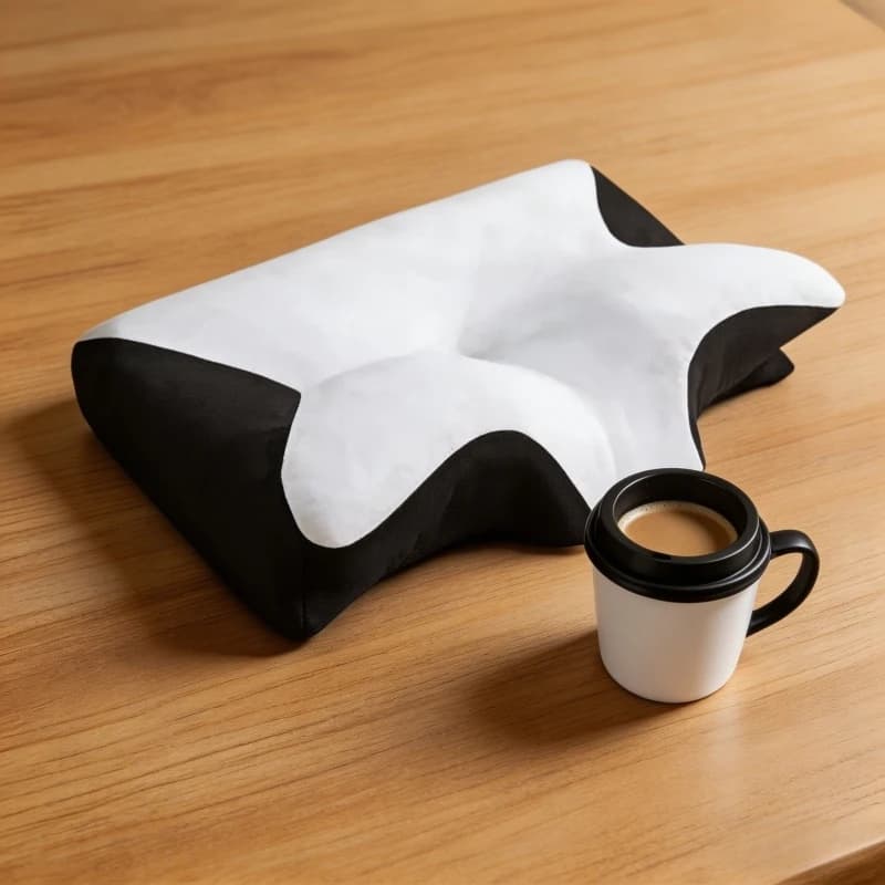 Cuscino Cervicale Ergonomico in Memory Foam a Forma di Farfalla, Supporto Ortopedico per il Collo a Lento Ritorno, Nero