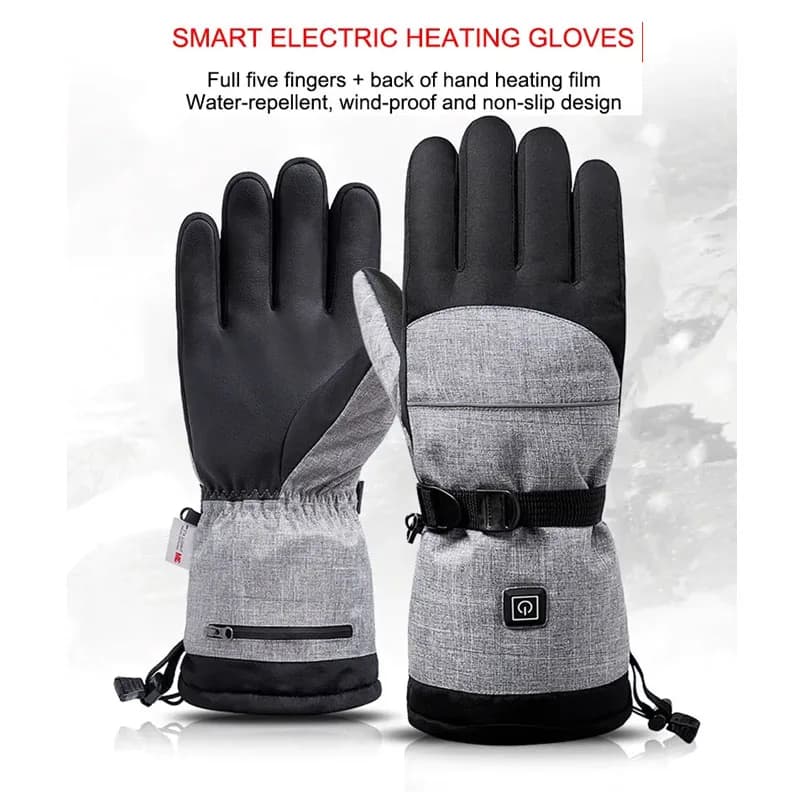 1 pair of heated outdoor gloves for winter cycling, ski, touchscreen, compatible, rechargeable, heated, waterproof, long battery life