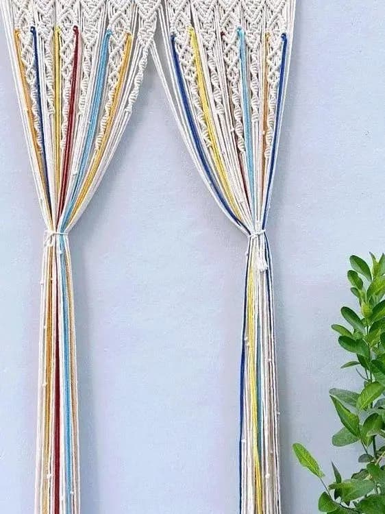 Tenda Decorativa Boho Intrecciata a Mano per Porta e Parete, Stile Nordico