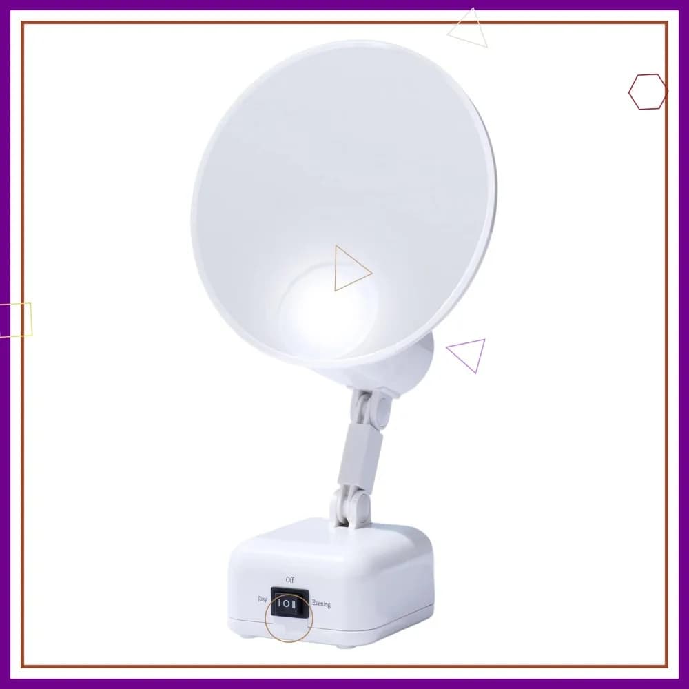 Specchio Ingranditore 15X con Luce LED, Specchio Portatile da Viaggio per Trucco, Specchio da Tavolo per Scrivania e Bagno, Alimentazione Elettrica