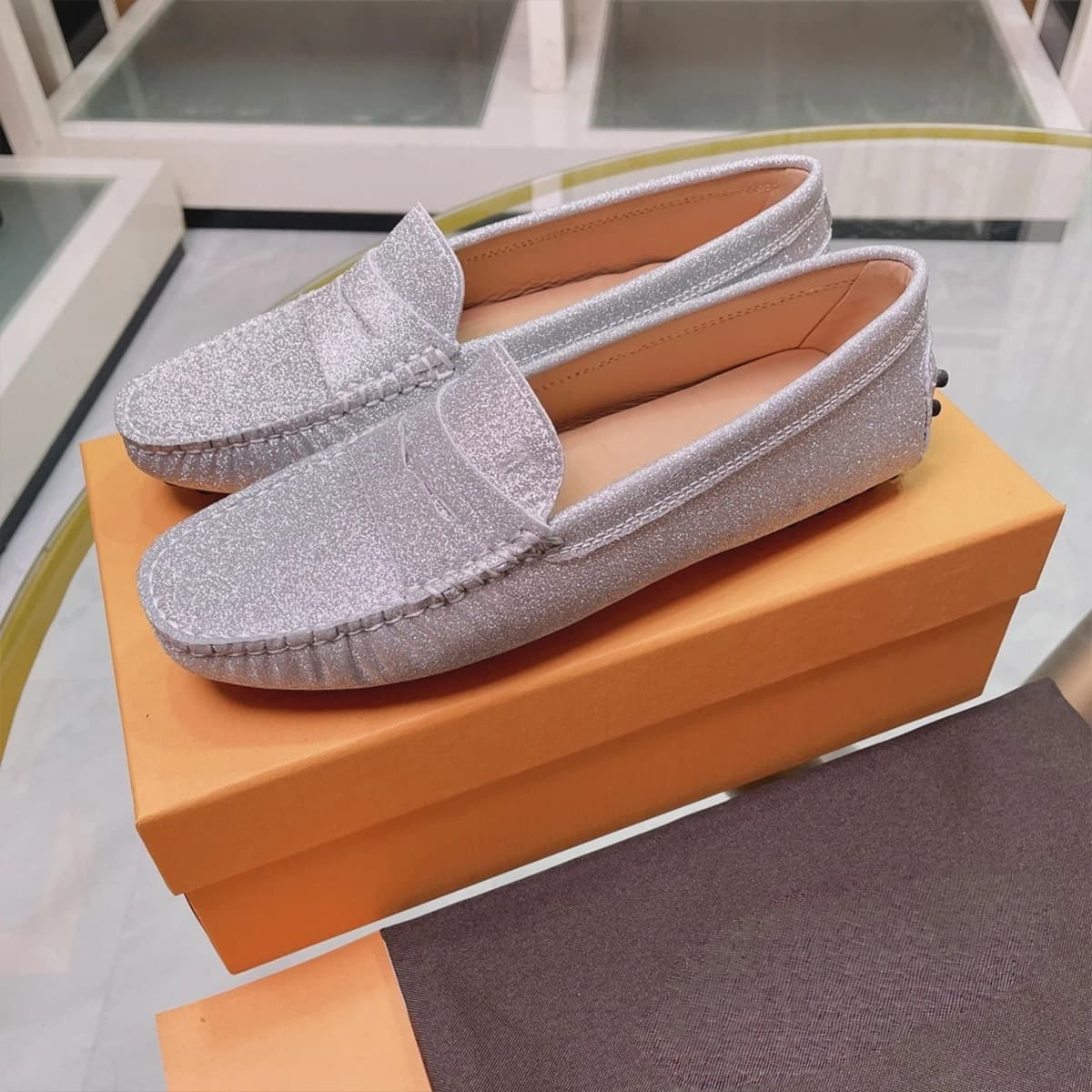 2026 New Women Shoes Suede Bow Moccasins Flat Loafers Casual Slip On Driving Shoes--wy84