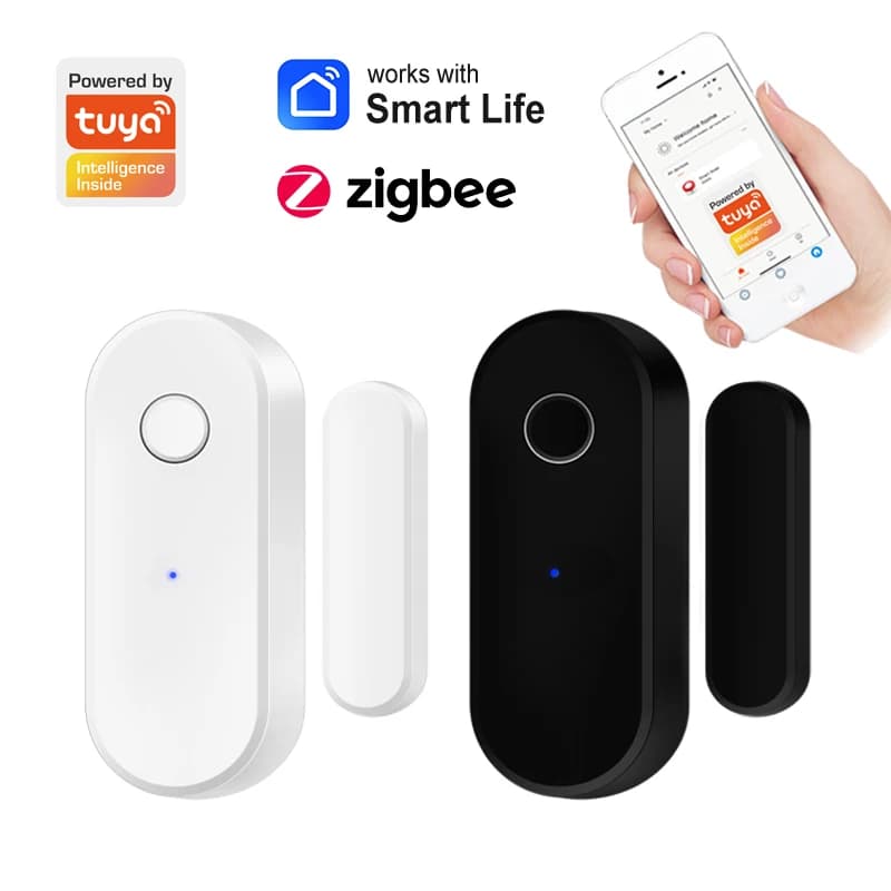 Sensore porta Tuya Zigbee 3.0 Rilevatore finestra aperta chiusa Funziona con Zigbee Gateway Controllo APP Smart Life tramite Alexa Google Home