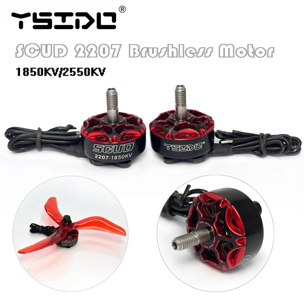 YSIDO SCUD 2207 1850KV 6S 2550KV 4S FPV Brushless Motor for Five 33 Mark 4 Aura Pro MANTA5 FPV Racing Freestyle 5 inch drones