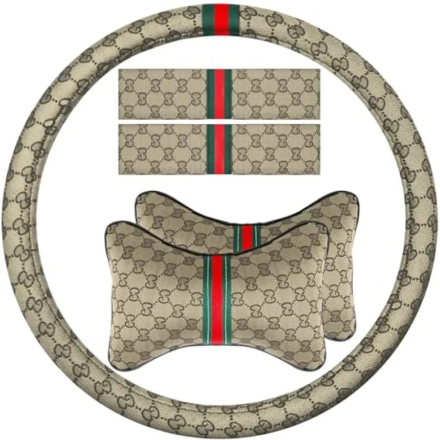 Coprivolante per donna con 2 cuscini poggiatesta per auto e 2 cuscinetti per cinture di sicurezza, protezioni per le spalle, misura universale 14 1/2"-15" Stee