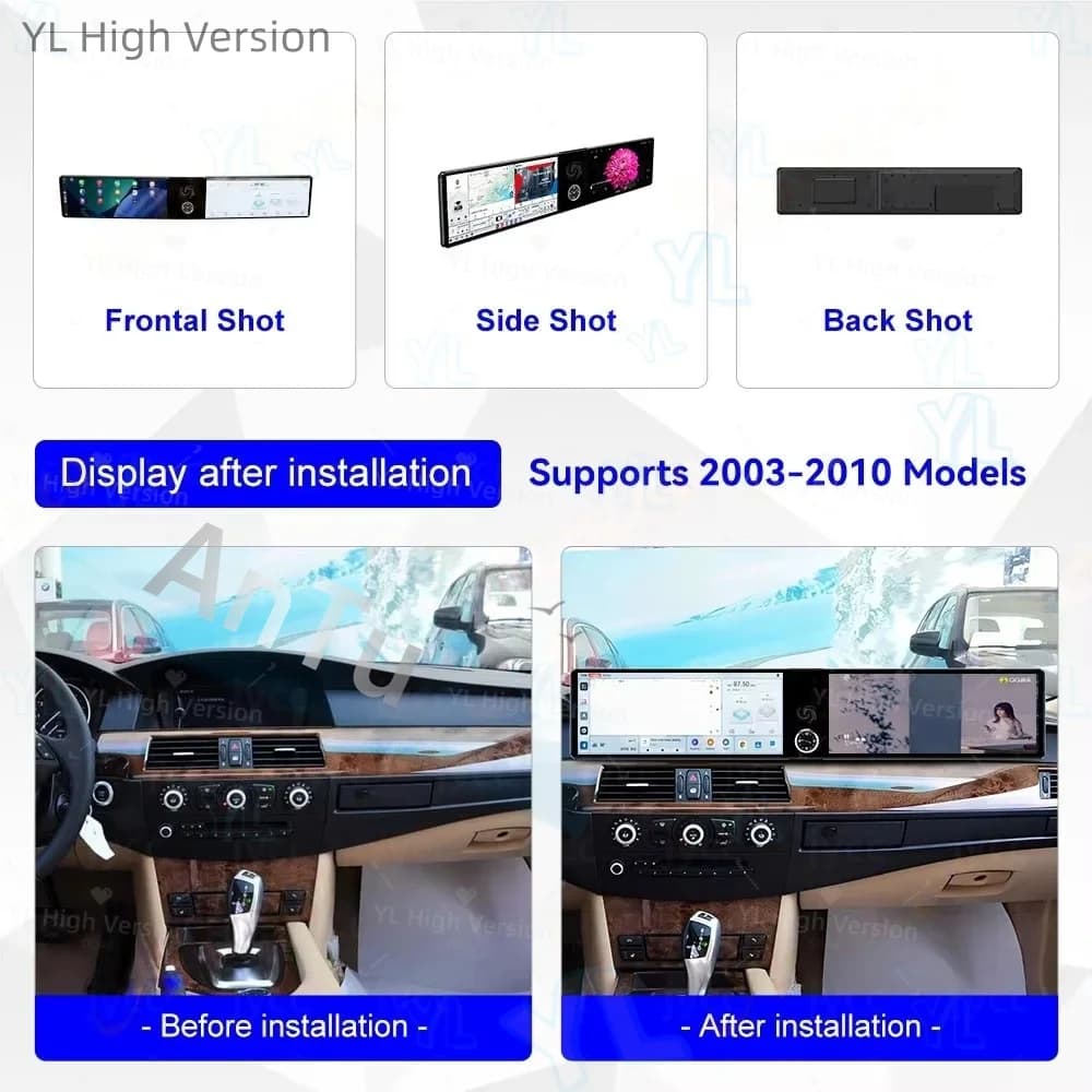 Android 13 Dual 12.3 Inch HD Touch Screen For BMW 5 Series E60 2003-2010 CCC Wireless CarPlay GPS Navigation Car Radio Stereo 4G