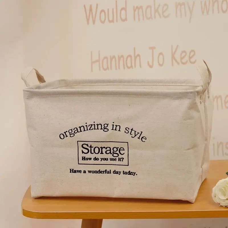 Cotton Linen Fabric Storage Box Home Clothing Organizer Toy Basket Dormitory Book Snack Miscellaneous Goods Storage Basket