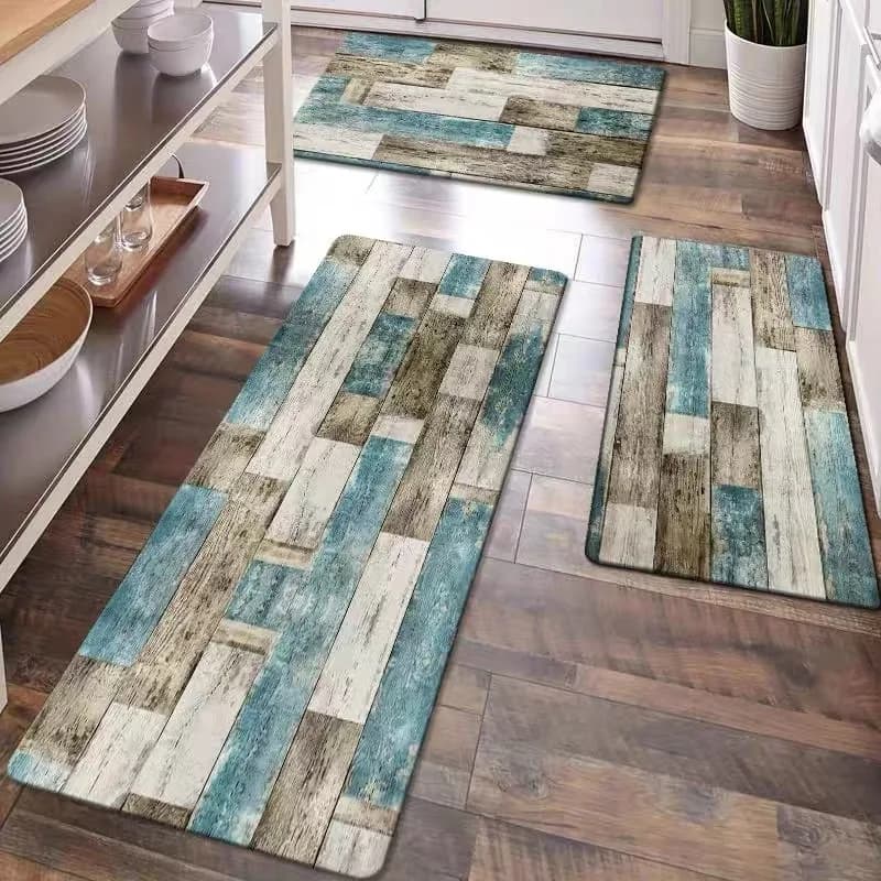 VIKAMA 1/2PCS Set di tappetini da cucina semplici e moderni Tappetino per piedi assorbente per olio a striscia lunga Tappetino per porta del bagno domestico