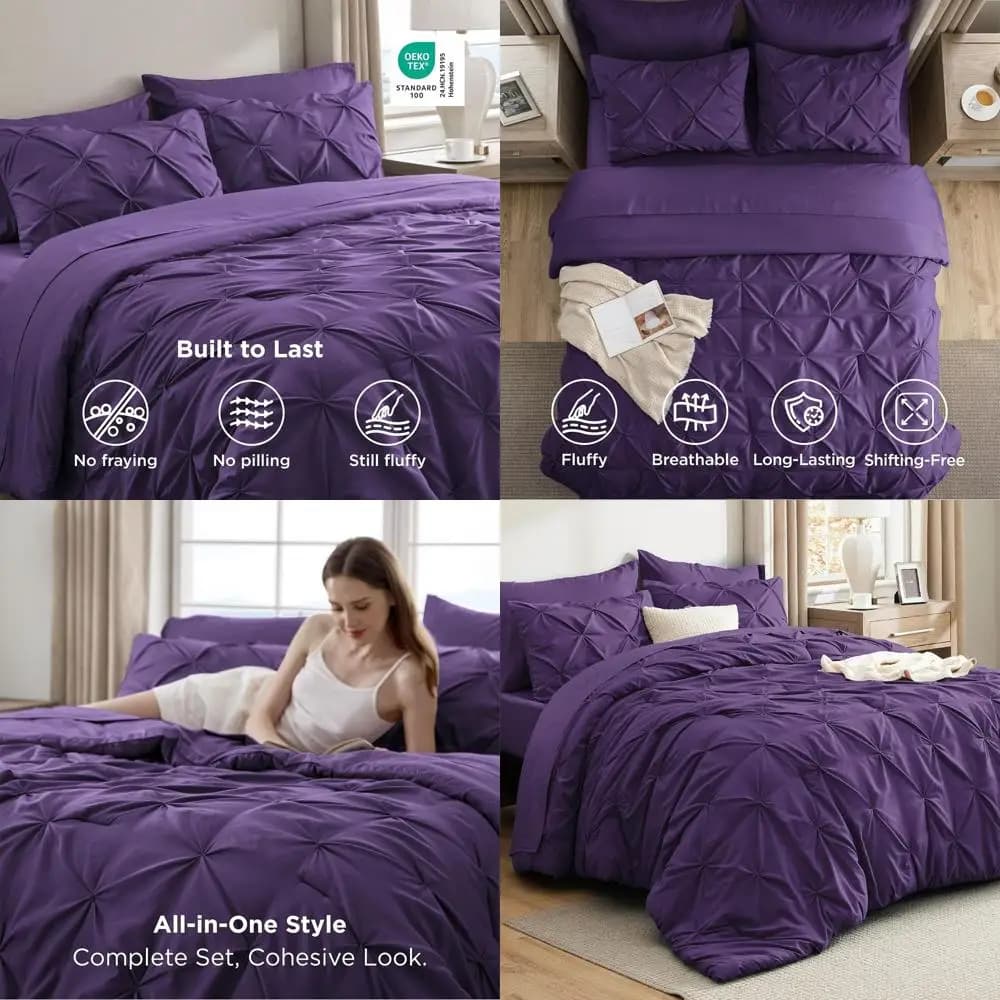 King Size Cover Set - Complete Bed Set with 7 Pieces, Bed Linen with Precious Folding for Families, Bedding with Sheets and Loyalty