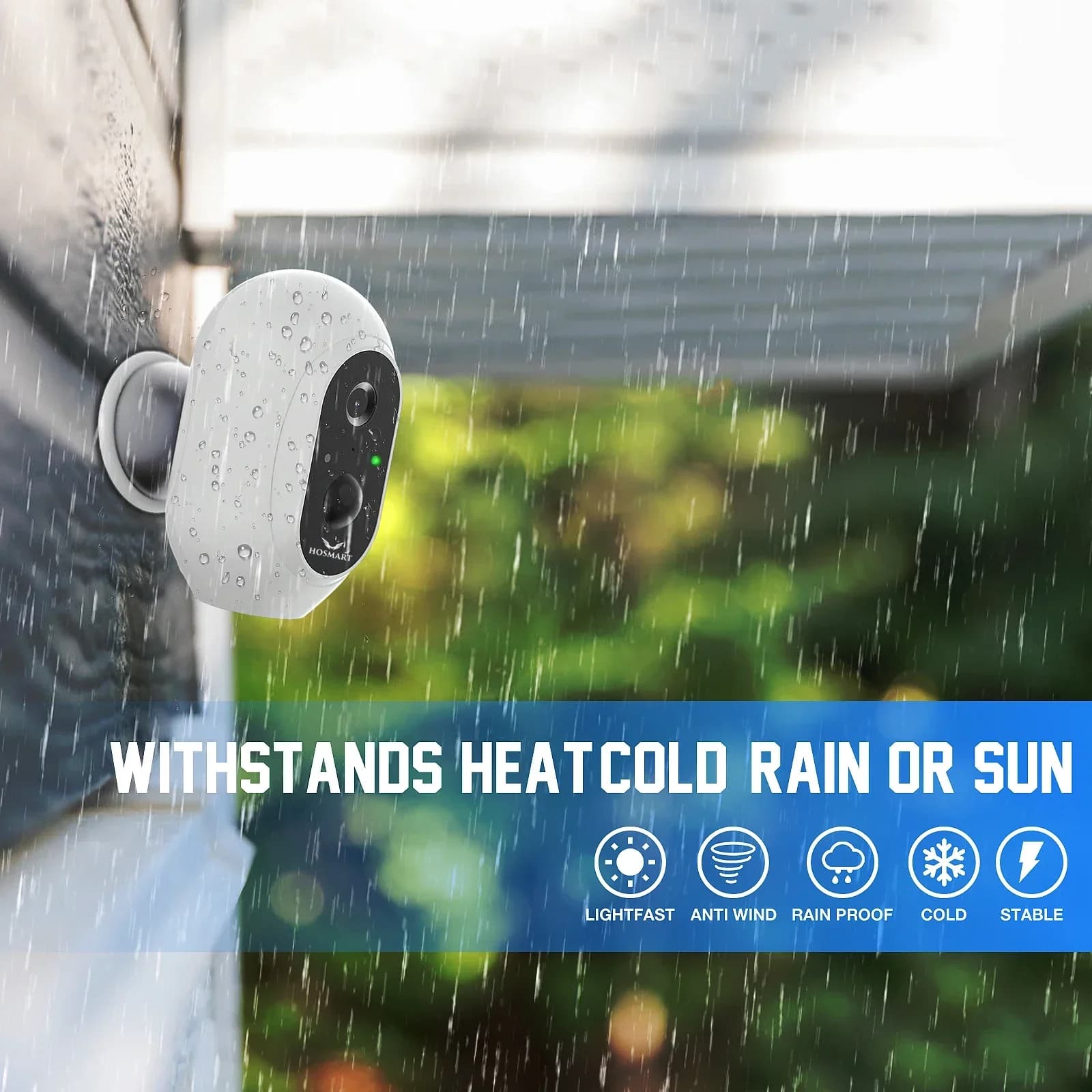 Sistema di Telecamere di Sicurezza Wireless HOSMART 1080P 2026 con Sirena, per Interni/Esterni, Visione Notturna (Kit 2 Telecamere)
