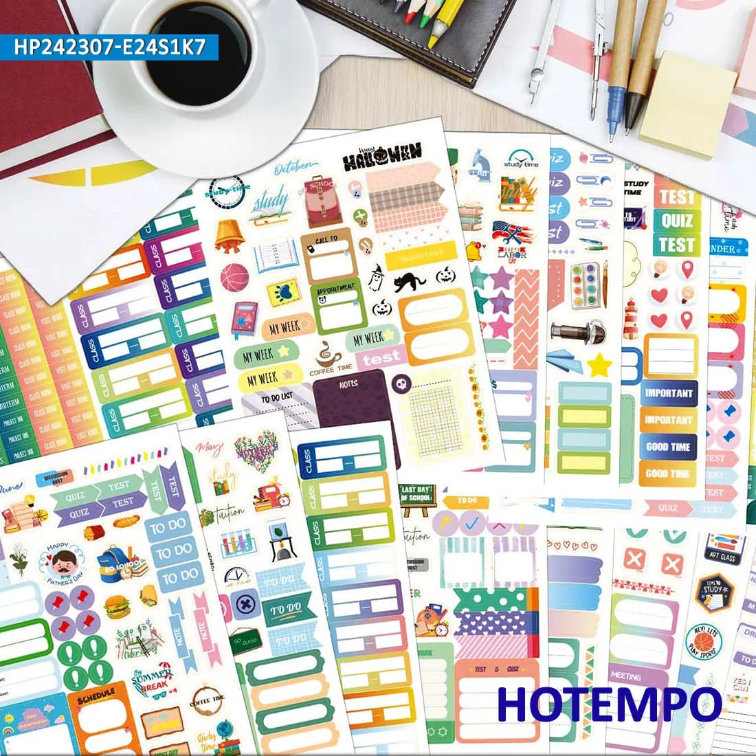 1700 Pezzi, Studente Planner Scrapbook, Graffiti divertenti, Libro di adesivi di pianificazione, per telefono, diario, manuale, diario, album, studio, lavoro, squadra, vetro, Adesivi per laptop