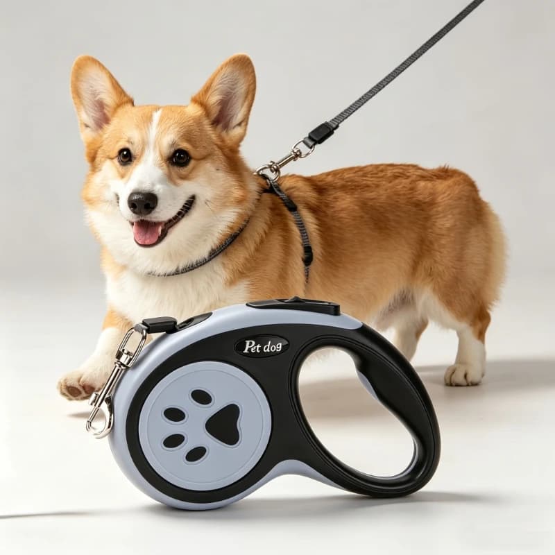 Pet Retractable Leash with Cat Paw Print Design 3 Meters Long, Portable and Durable for Cats and Dogs To Walk and Play Outdoors