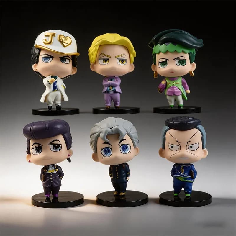 Set di 5 Pezzi Action Figure in Versione Q dell'Anime JoJo Bizarre Adventure, Modelli in PVC, Giocattoli, Bambole, Ornamenti da Collezione, Regali per Fan