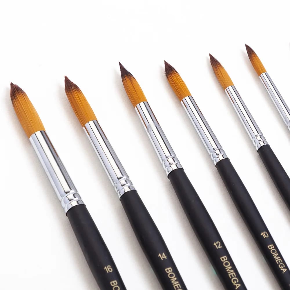 6 pcs Paint Brushes Set Professional Paint Brush Round Pointed Tip Nylon Hair Acrylic Brush For Watercolor Oil Acrylic Painting