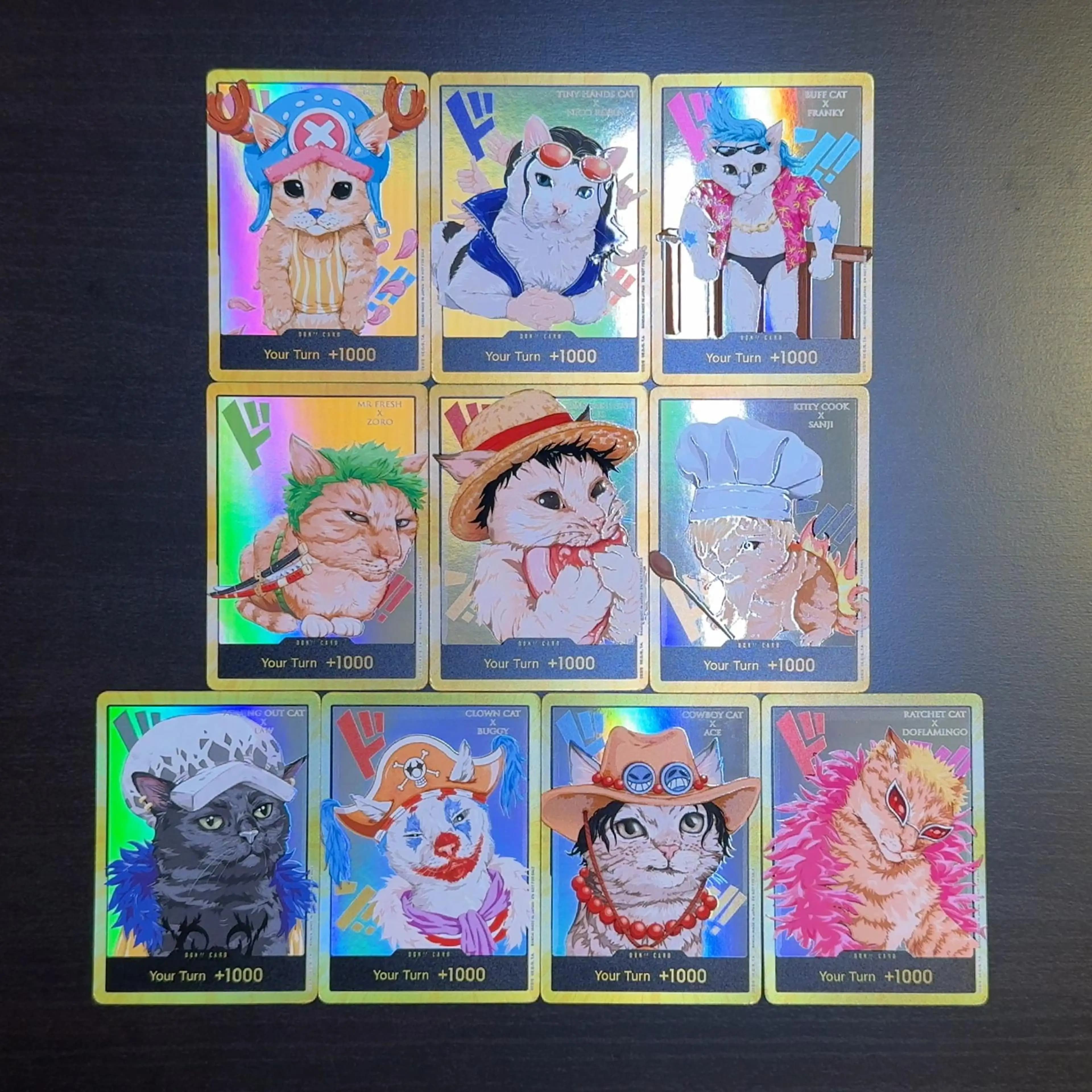 One Piece TCG OPCG Inglese DON card Cat Rufy Zoro Sanji Chopper Robin Franky Ace Buggy Doflamingo Law Proxy fatto in casa Don Card