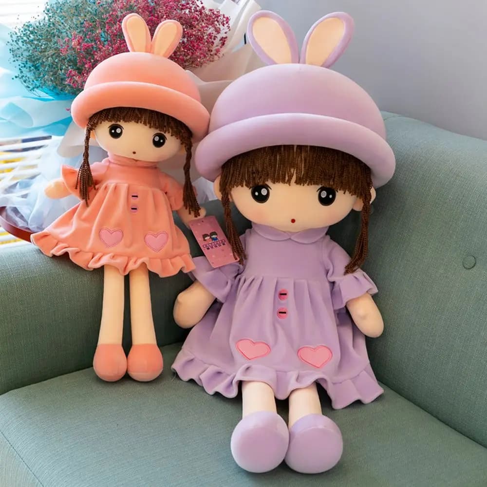 Bed Pillow Cartoon Sleeping Stuffed Animal Bunny Ears Gril Girl Stuffed Rabbit Ear Sweetheart