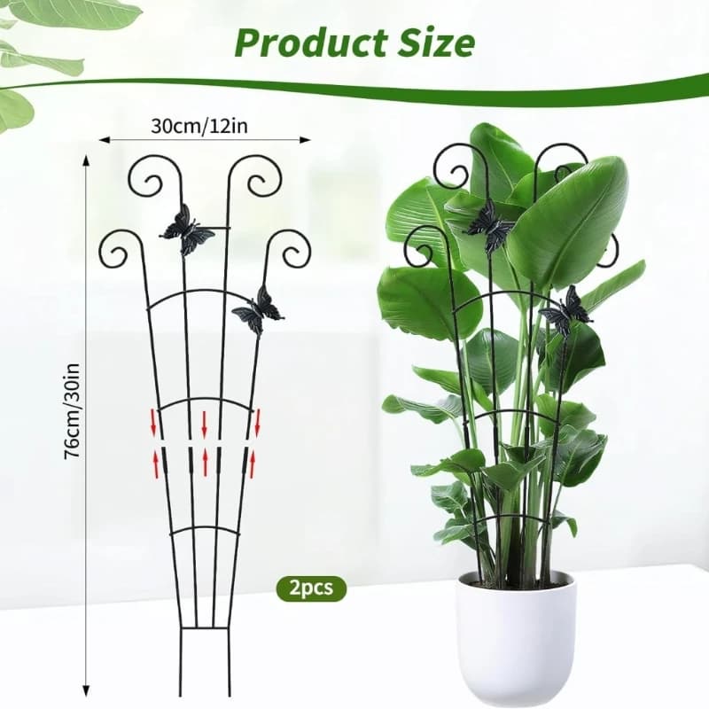 Iron Indoor Plant Trellis for Climbing Plant Small Garden Trellis for Potted Plant Outdoor Flower Plant Support