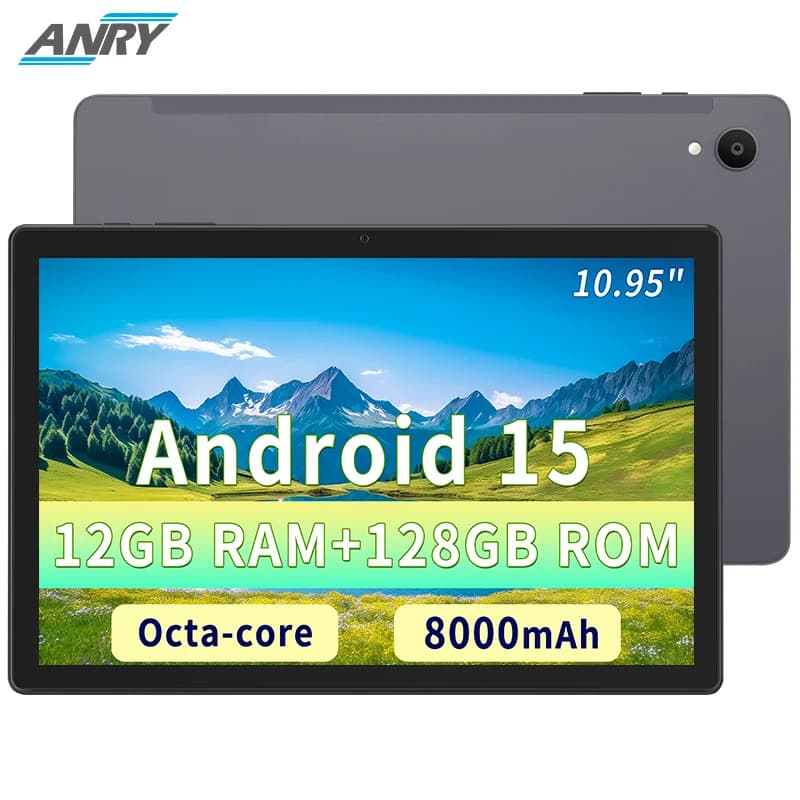 Android 15 tablet with keyboard, 12 GB of RAM (6+6), 128 GB storage, 1 TB expandable, 8000 mAh battery, 2 tablet in 1 by 10.95 inch