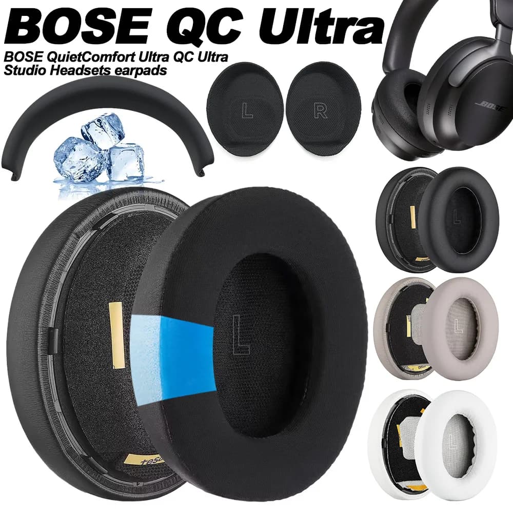 Cuscinetti per auricolari per Bose QuietComfort (QC) Cuscinetti di ricambio per fascia ultra wireless Paraorecchie Coperture per memoria in rete Spugna Proteina