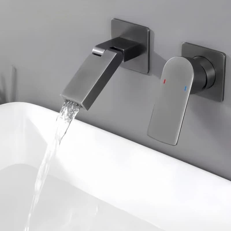 Rubinetto per lavabo a parete a scomparsa, acqua calda e fredda, resistente alla ruggine e all'usura, per vasca da bagno, durevole, per bagno
