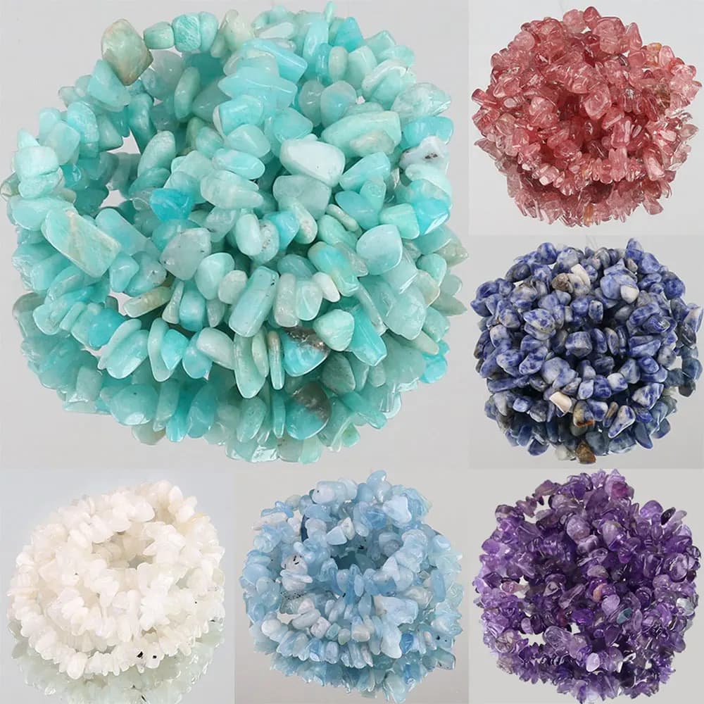 5-8MM forma irregolare naturale forma libera Chip pietra perline ametiste agate granato Lapis fare gioielli collana braccialetto fai da te 33"
