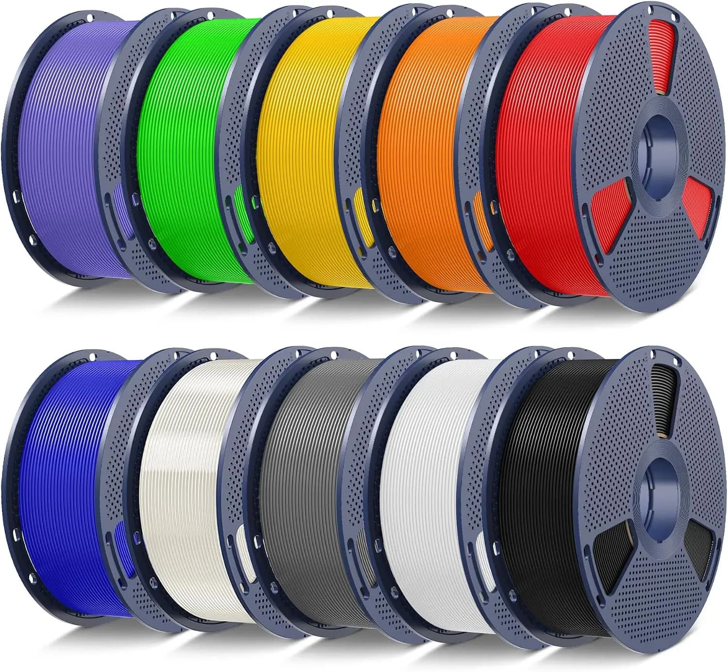 10kg PLA 3D Printer Filament Bundle, 10 Colors, 1.75mm ±0.02mm, Neatly Wound, 1kg per Spool