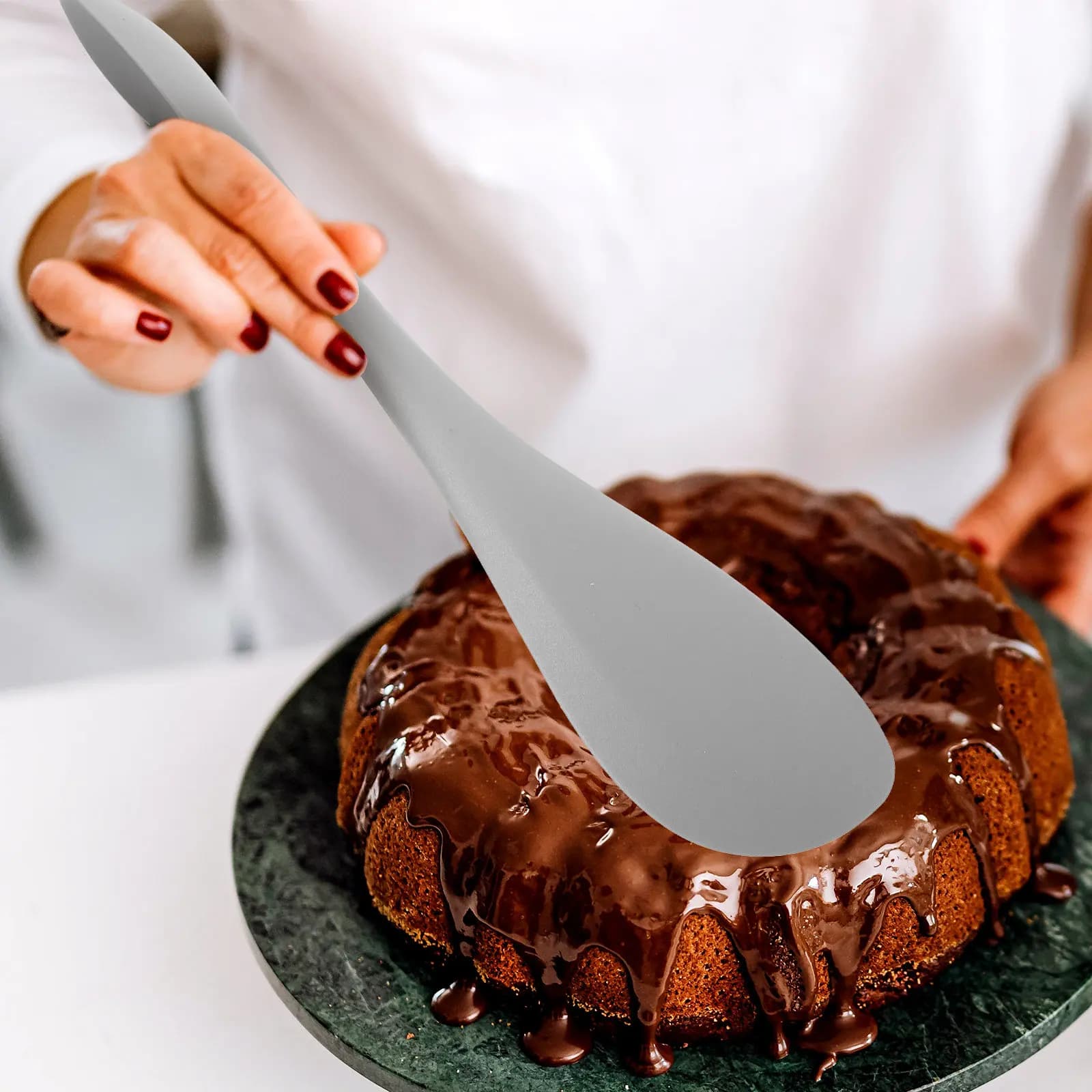 Set di 2 Raschietti in Silicone Multiuso per Impasti, Spatole per Torte e Creme, Utensili per Panificazione e Miscelazione di Impasti