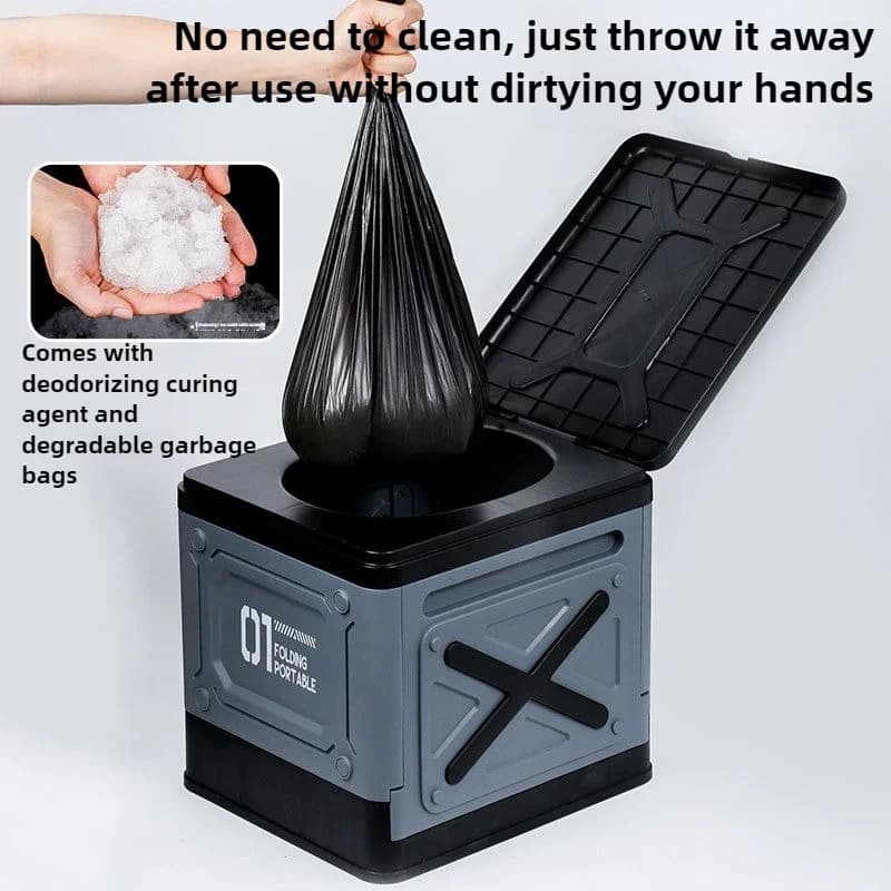 2026 Toilette Multifunzione Portatile per Auto da Esterno, Deodorante, Pieghevole, per Campeggio, Viaggi in Auto, Emergenze, con Sedile e Vano Portaoggetti