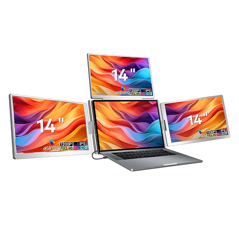 Consumer electronics 14 inch big size external monitor 4 screens for laptop display for working gaming