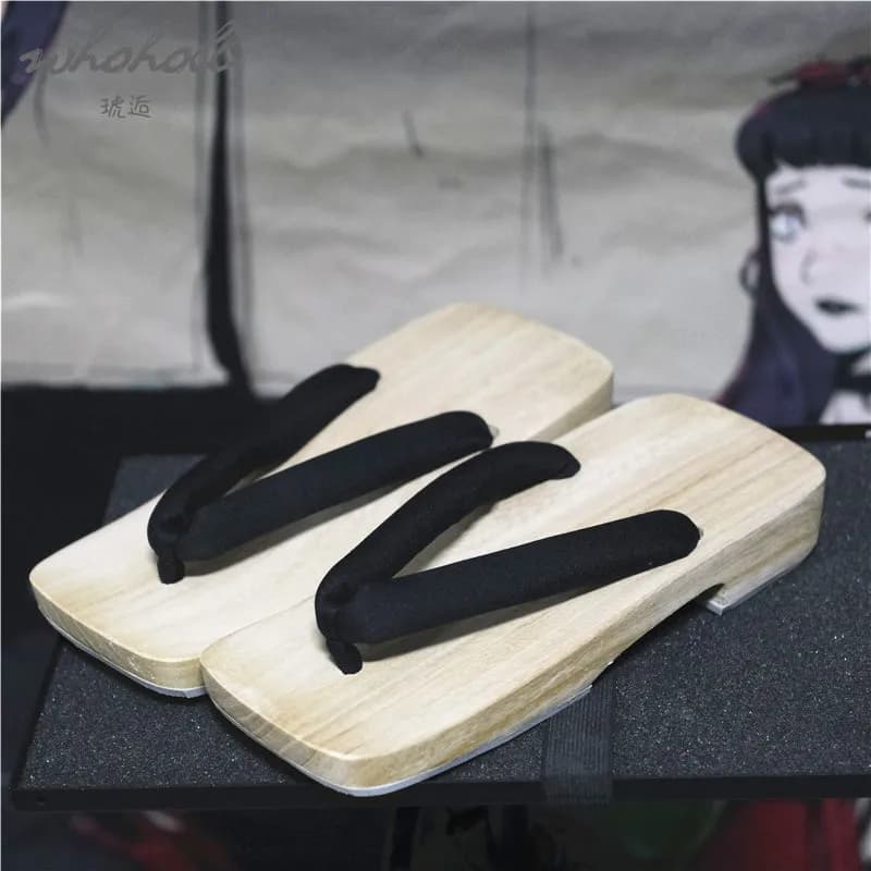 Pantofole da uomo estive Infradito in legno Geta giapponese Zoccoli maschili Scarpe con fondo spesso Scarpe cosplay Anime Samurai