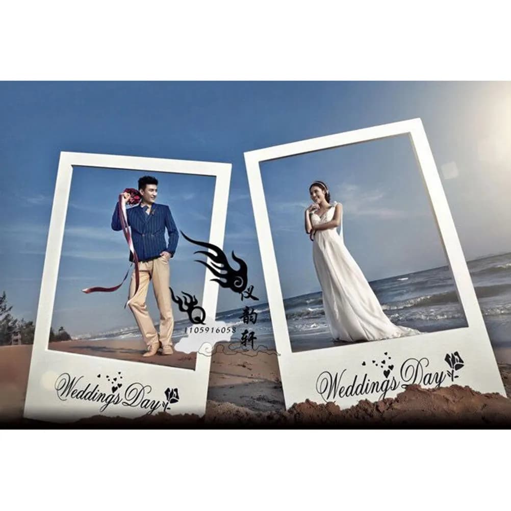Set di 3 Cornici Fotografiche Creative per Coppie, Accessori per Foto Matrimoniali, Divertenti Oggetti di Scena per Feste in Maschera