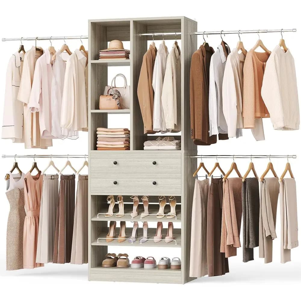 Armadio System, 4.2–8.8 T Armour Organizer with 2 Wood Drawers and Shelves, Armadio Cabin System with 5 Housings, Installation in Incasso