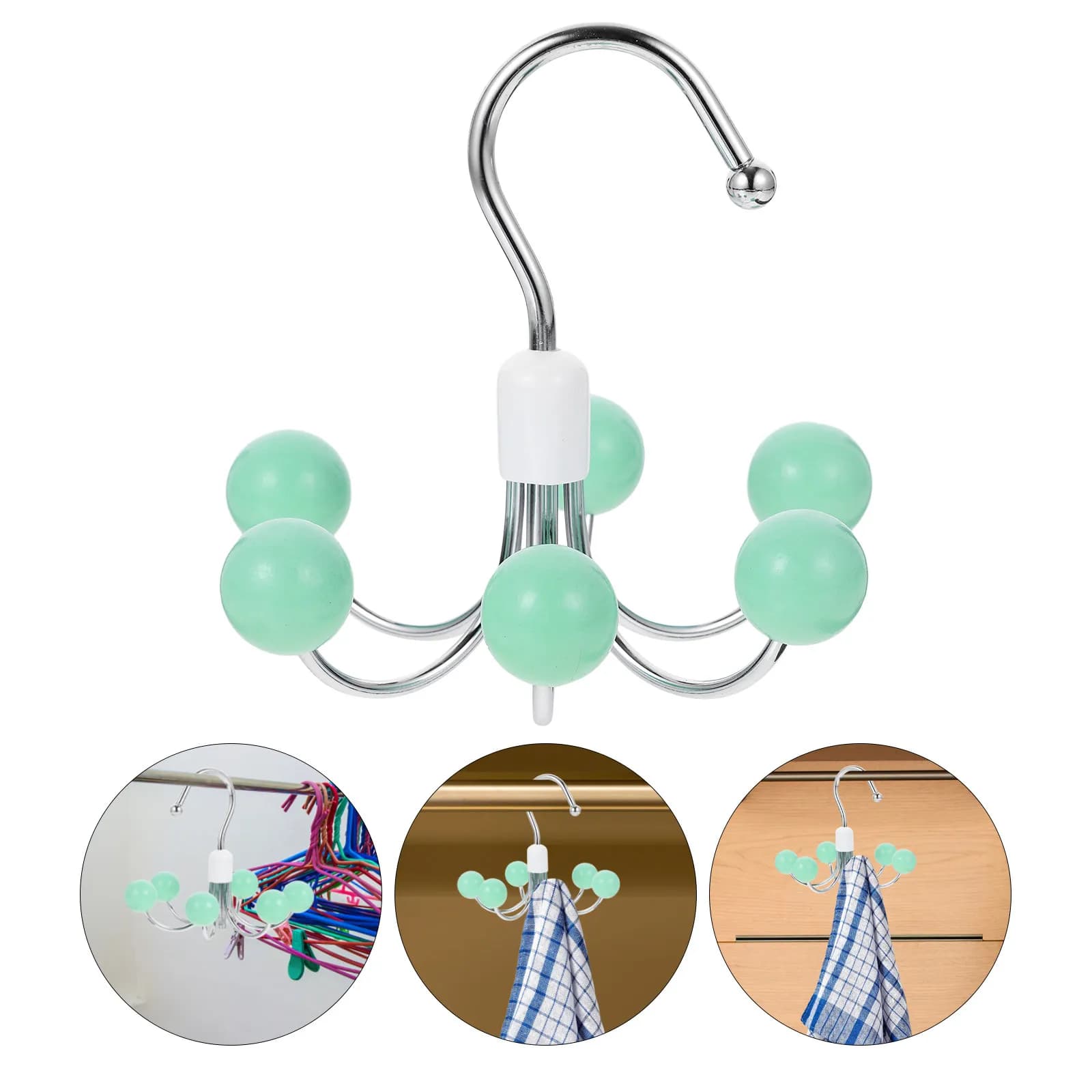 Swivel Belt Hanger 360 Degree Rotating Hanging Hook for Clothes Handbag Ties Scarf Shoes Home Storage Rack Multi Functional