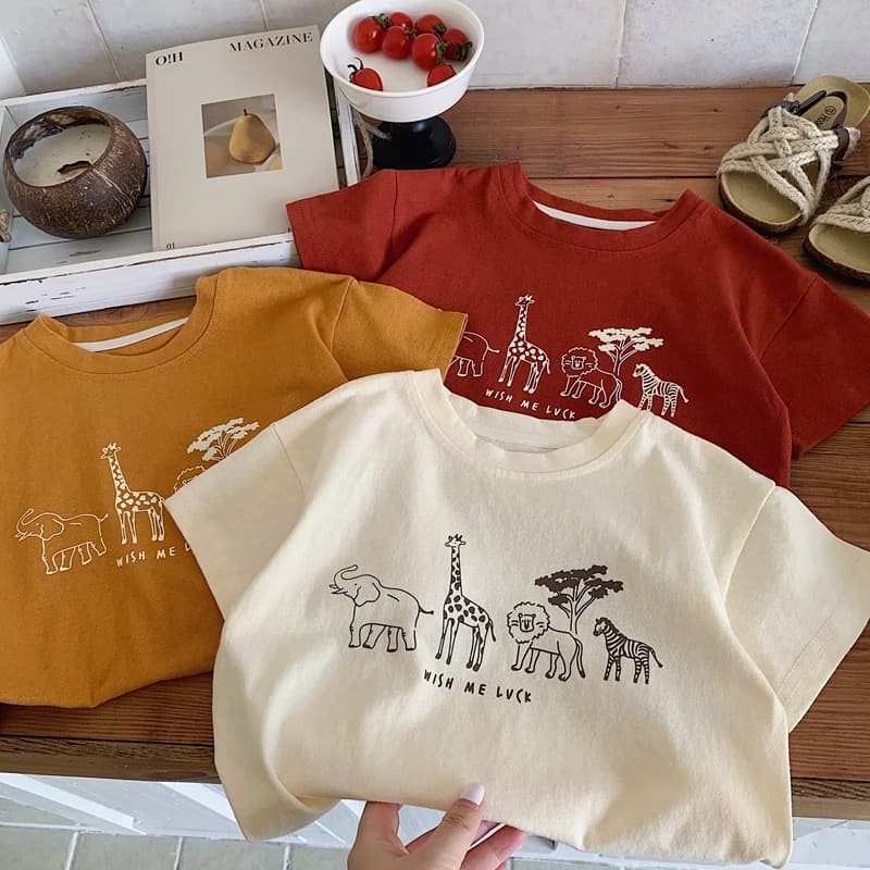 1 2 3 4 5 anni Abbigliamento per bambini T-shirt estiva Top O-Collo Casual Allentato Neonata Ragazzo Manica corta Tees Abbigliamento per bambini Magliette