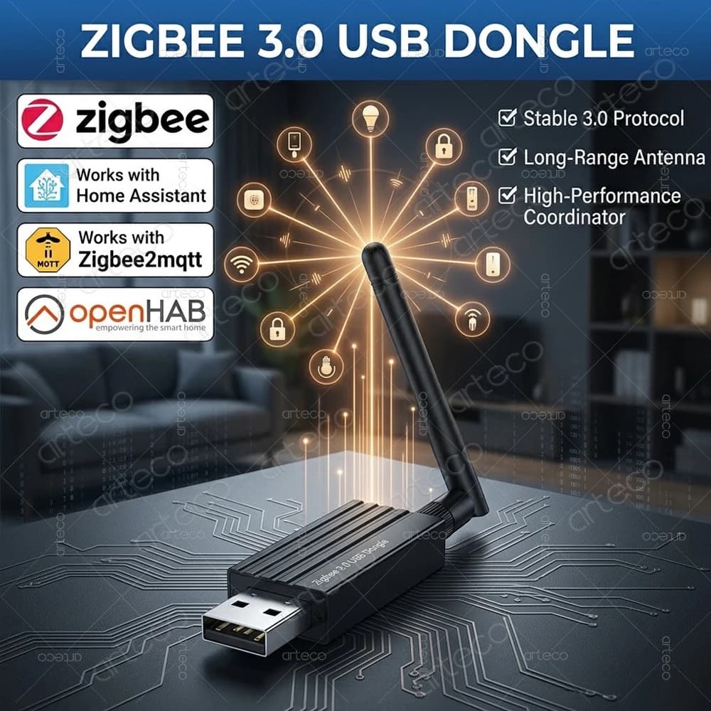 Zigbee 3.0 USB Dongle Universal Open Source Wireless Smart Gateway Hub Coordinator for Home Assistant Zigbee2MQTT ZHA OpenHAB