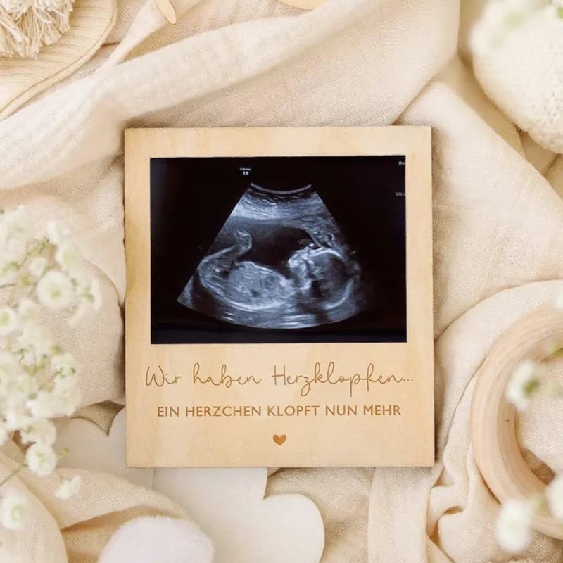 Ultrasound Pregnancy Announcement Sign Wooden Photobooth Props Baby First Photo Picture Frame Wall Tabletop Prop Picture Frames