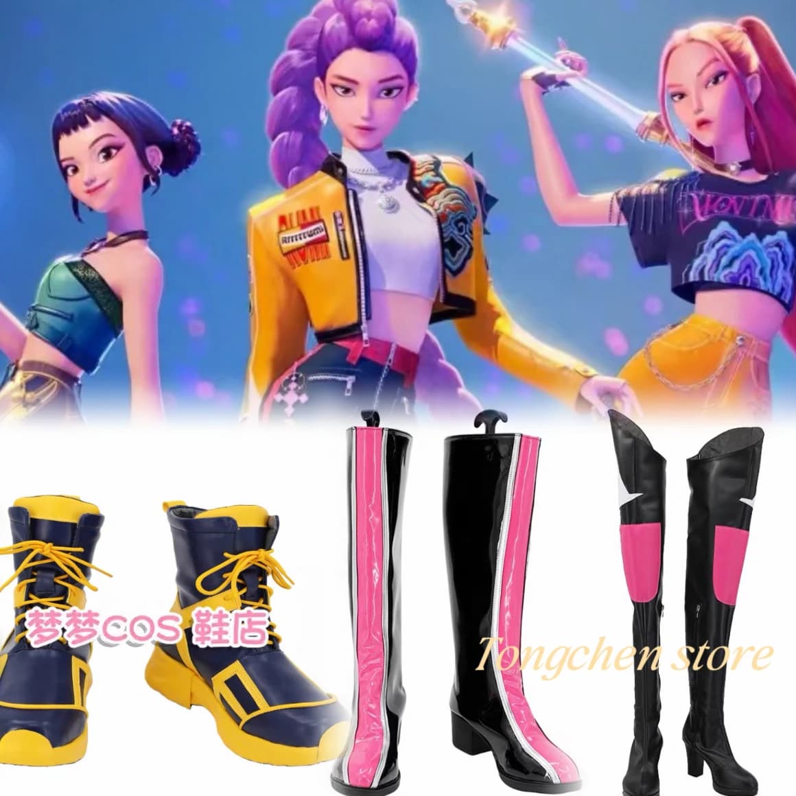Nuovo Anime Kids Girl Gioco di ruolo Scarpe Cosplay Zoey Rumi Mira Stivali per K-pop Festa di Carnevale di Halloween